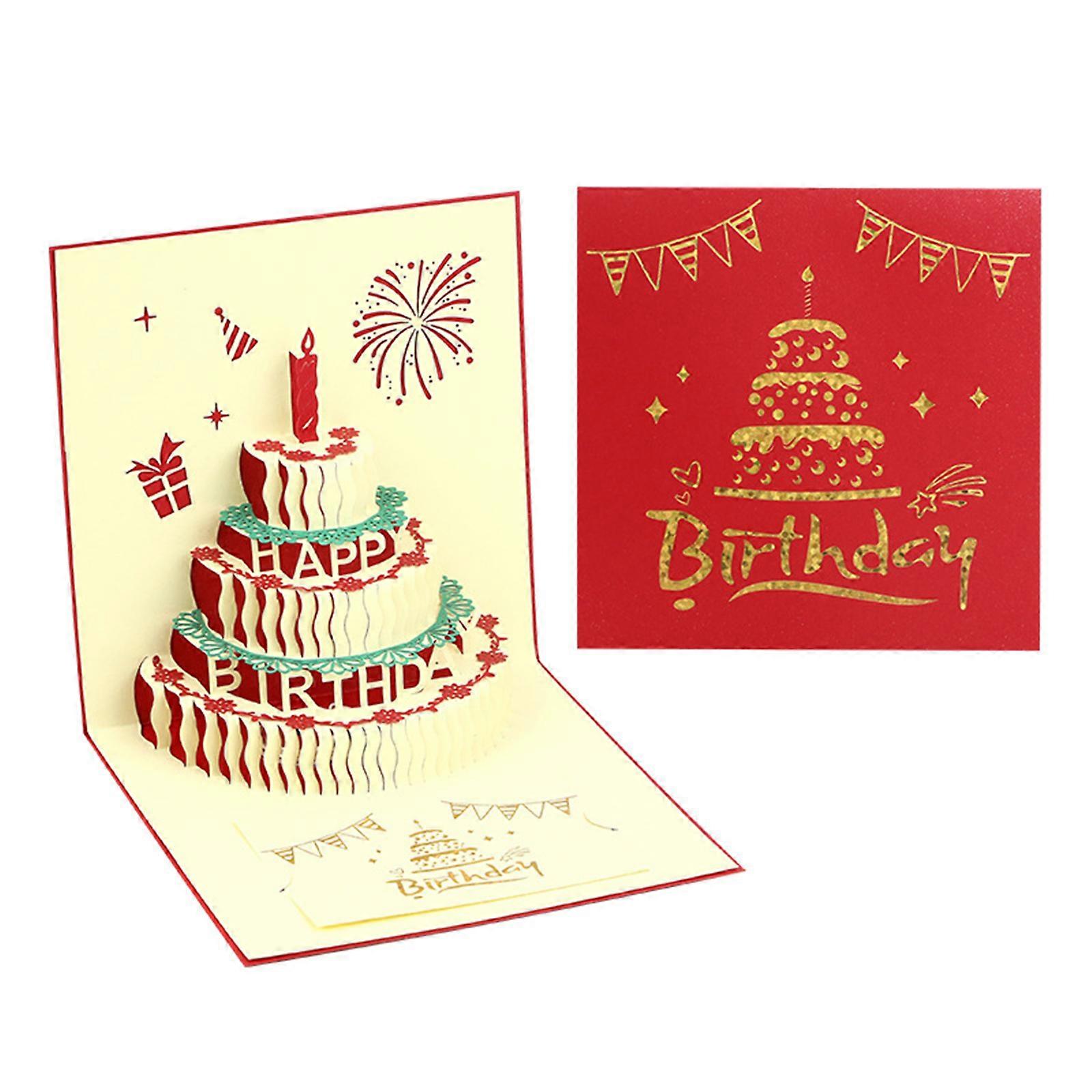 Glowing Paper Craft Greeting Card with  Golden Foil Accent And Musical Surprise LED Light up Party Invitation Card  Red