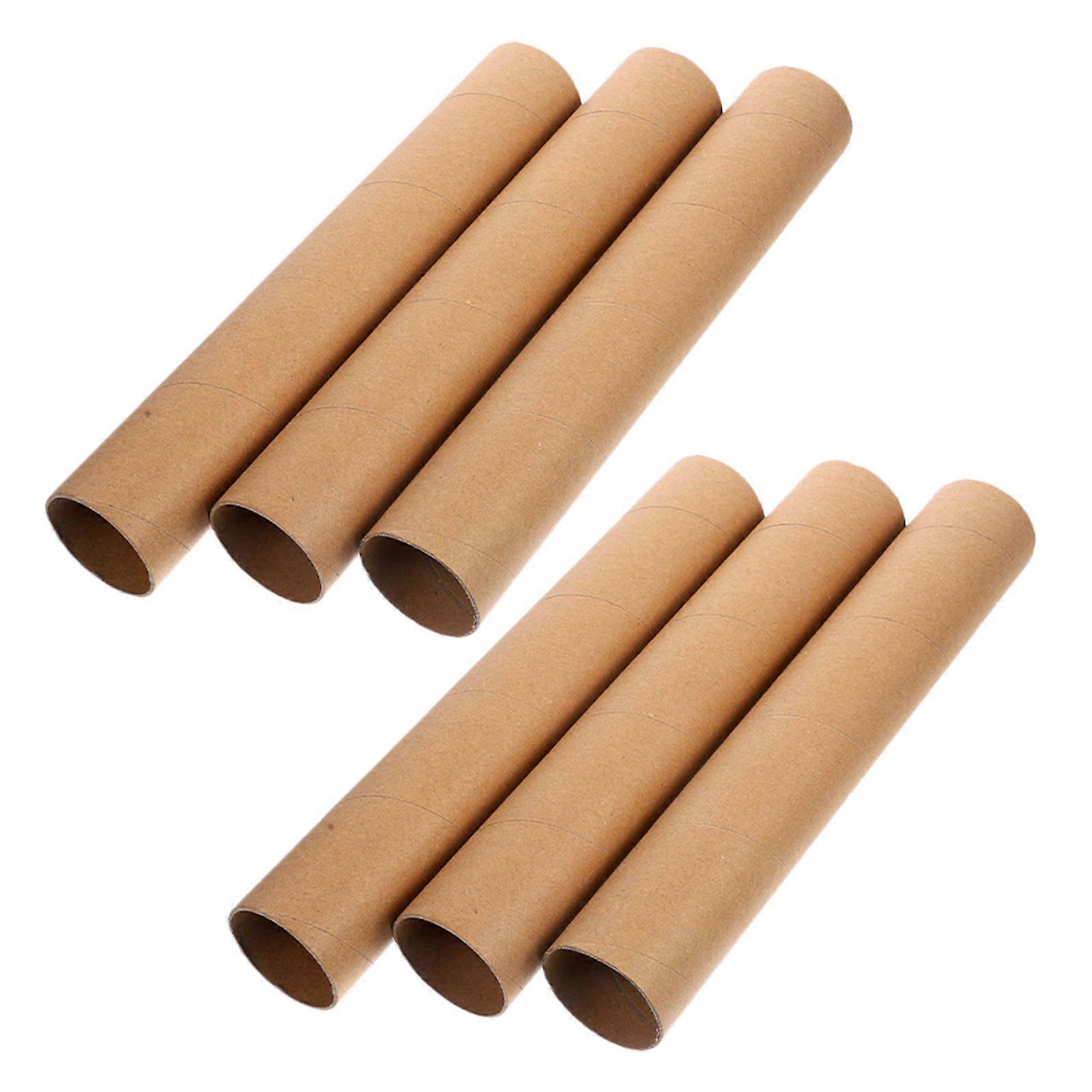 Craft Paper Tubes Cardboard Tubes for DIY Projects Set of 6 Brown