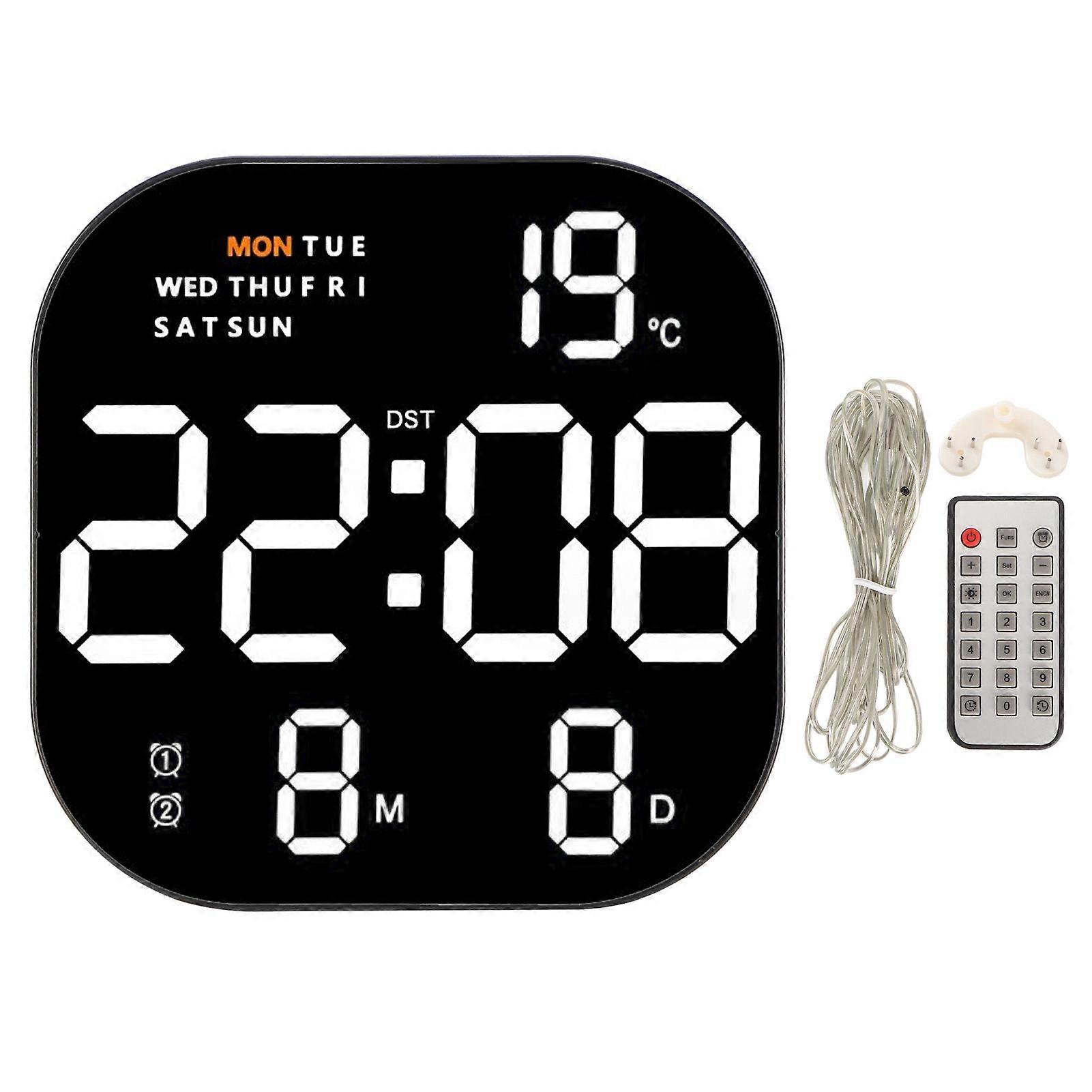 Digital Large Screen LED USB 5V Remote Multifunctional Temperature Month Display Luminous Electronic Clock for Study Living Room