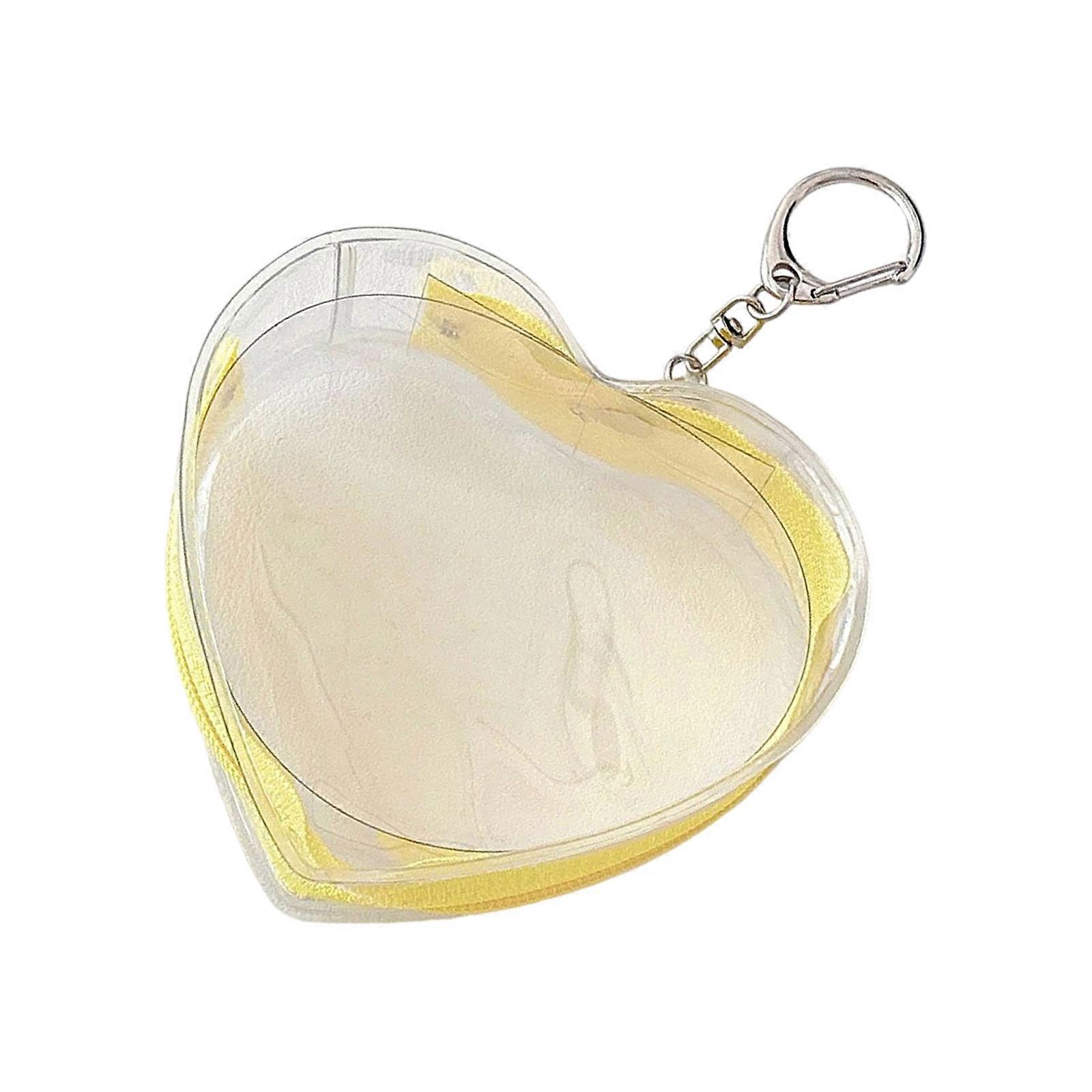 Clear Figure Display Bag with Keychain Hanging Mini Doll Storage Bag Dustproof Collectibles Case for Mini Figures,Dolls  Yellow