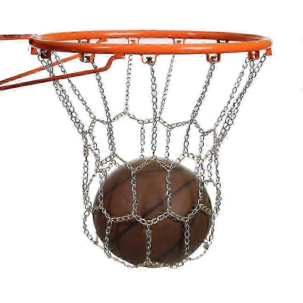 Basketball net Basketball Chain Net Replacement Iron Galvanized Basket Net, Silver and Golden