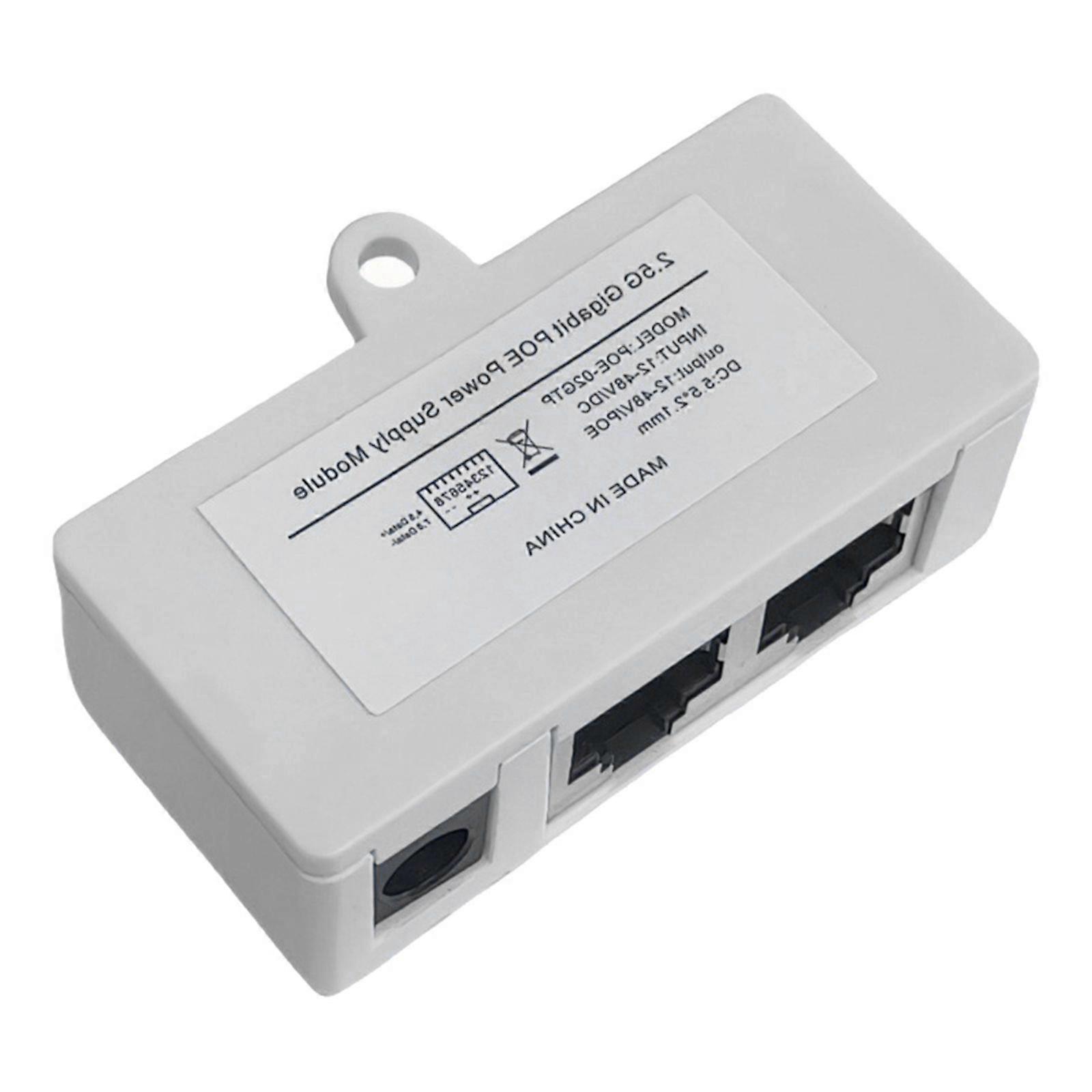 2.5G Gigabit 12-48V PoE Injectors Adapter Power Over Ethernet 802.3AF Enterprises Power Over Ethernet Module Replacement  White