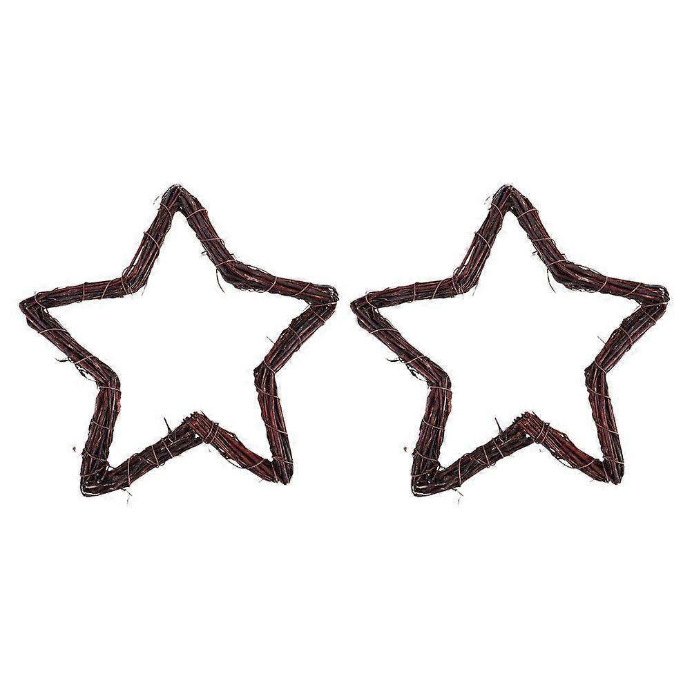 2Pcs Rattan Wreath Frames Flower Arranging Holder Star Shape Flower Bouquet Frames
