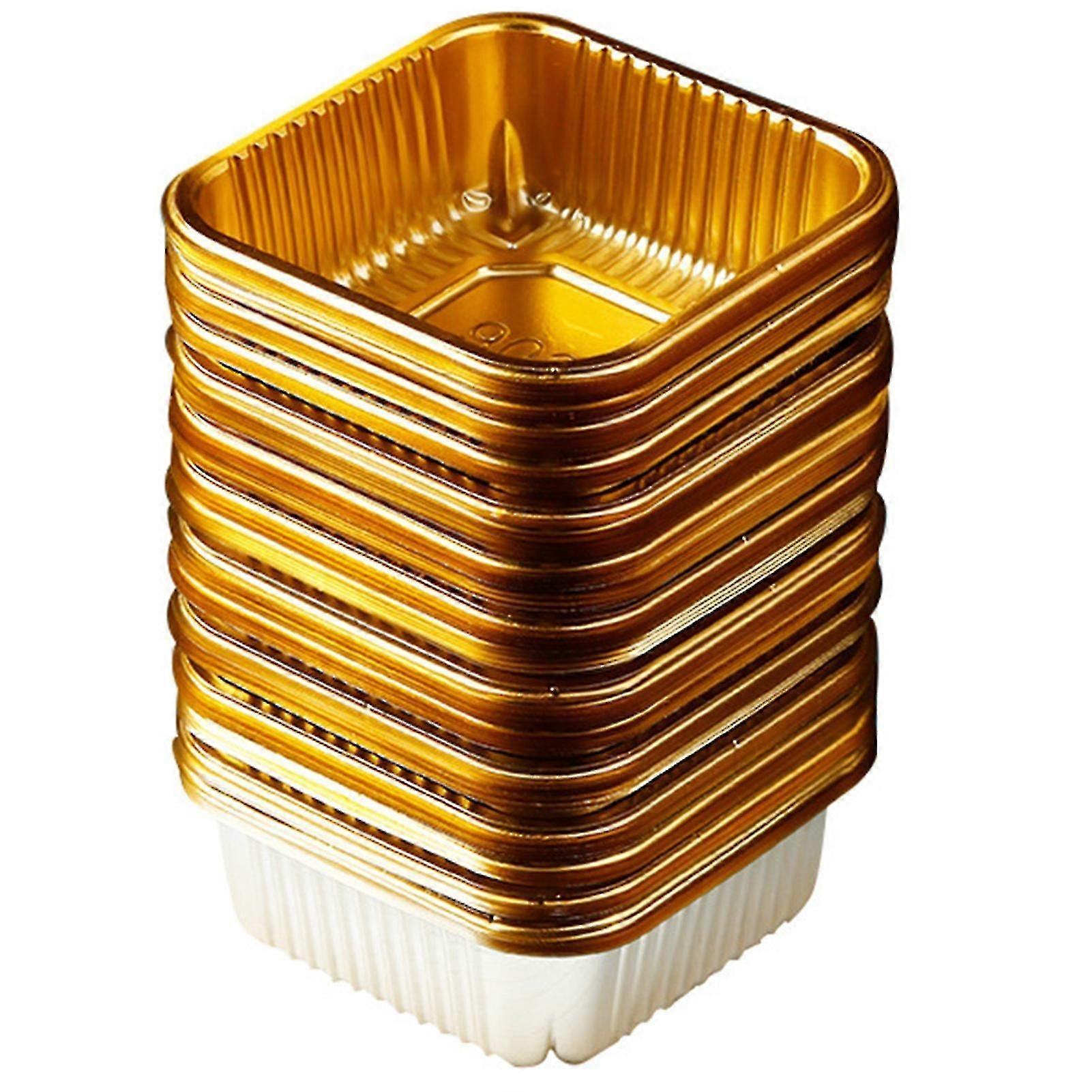 100 قطع أحجام مختلفة الغذاء الصف القمر كعكة الصواني للماء سميكة كعك القمر التعبئة والتغليف مربع حاوية حامل لوازم المخابز ب