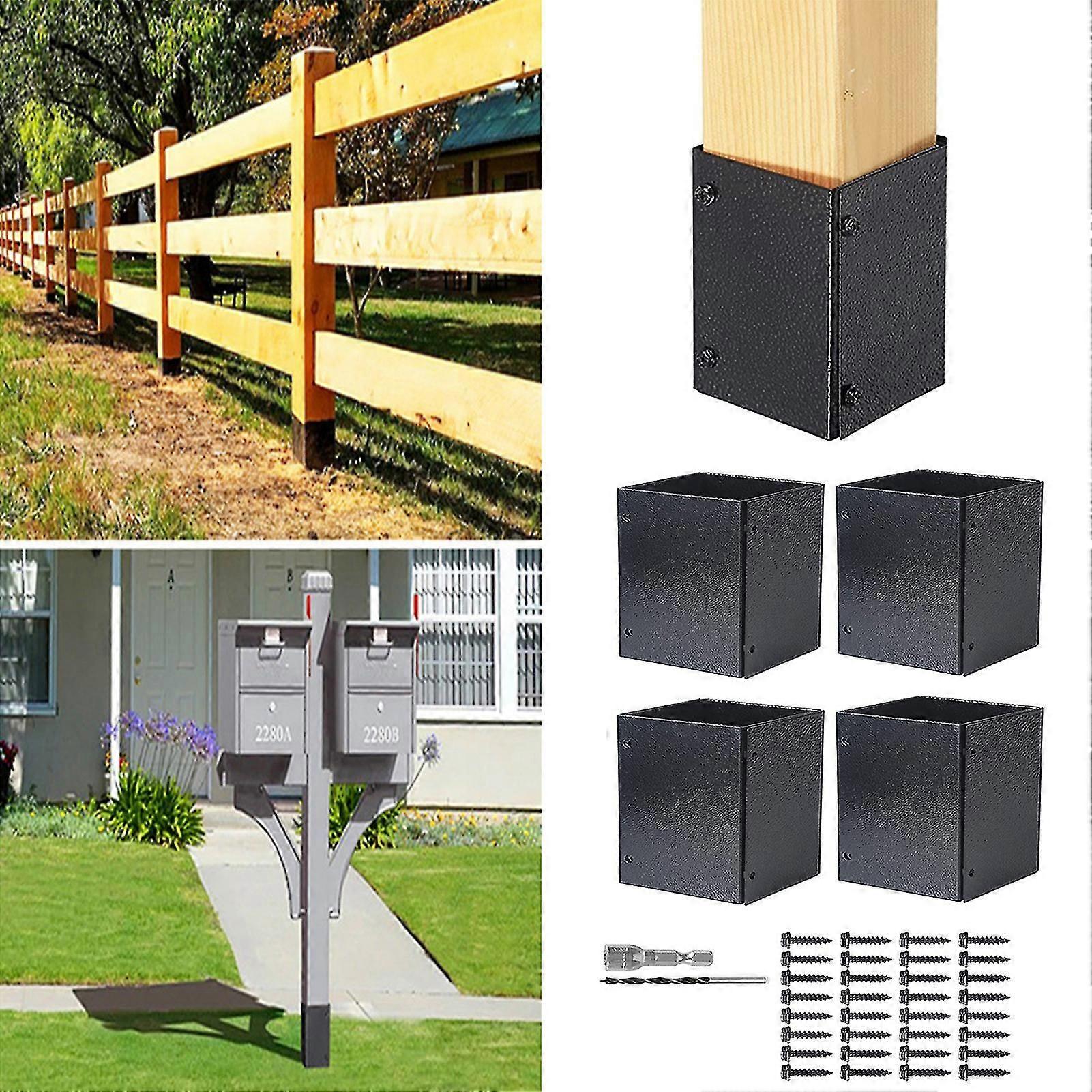 1 Set Column Protect Cover Adjustable Post Protector for Mailboxes Fences Fits 3.3-6" Posts