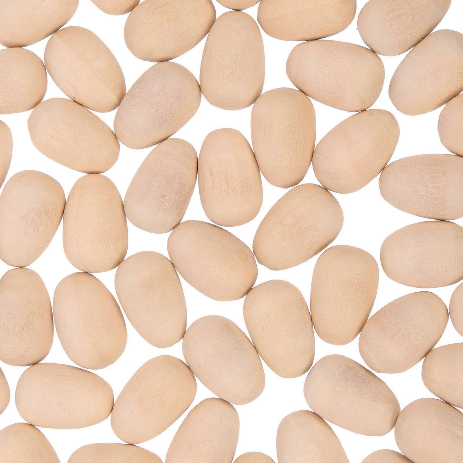 100pcs προσομοίωση Πασχαλινά ξύλινα αυγά Diy ξύλινα τρισδιάστατα ψεύτικα αυγά