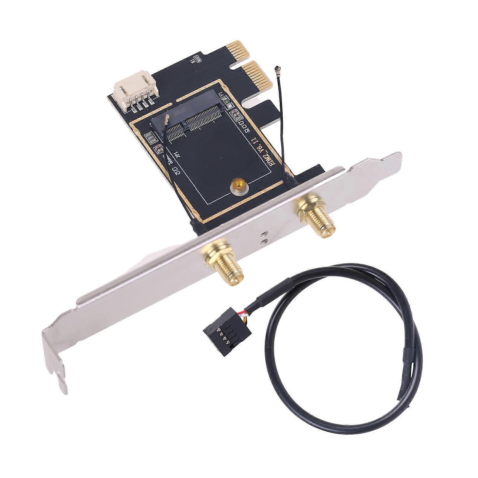 Convert M.2 Wireless Card to PCIe Slot PCIE WiFi Card Adapters PCIe 1X x4x8 x16 Slot Not for 9560AC/AX201 Card Multicolor