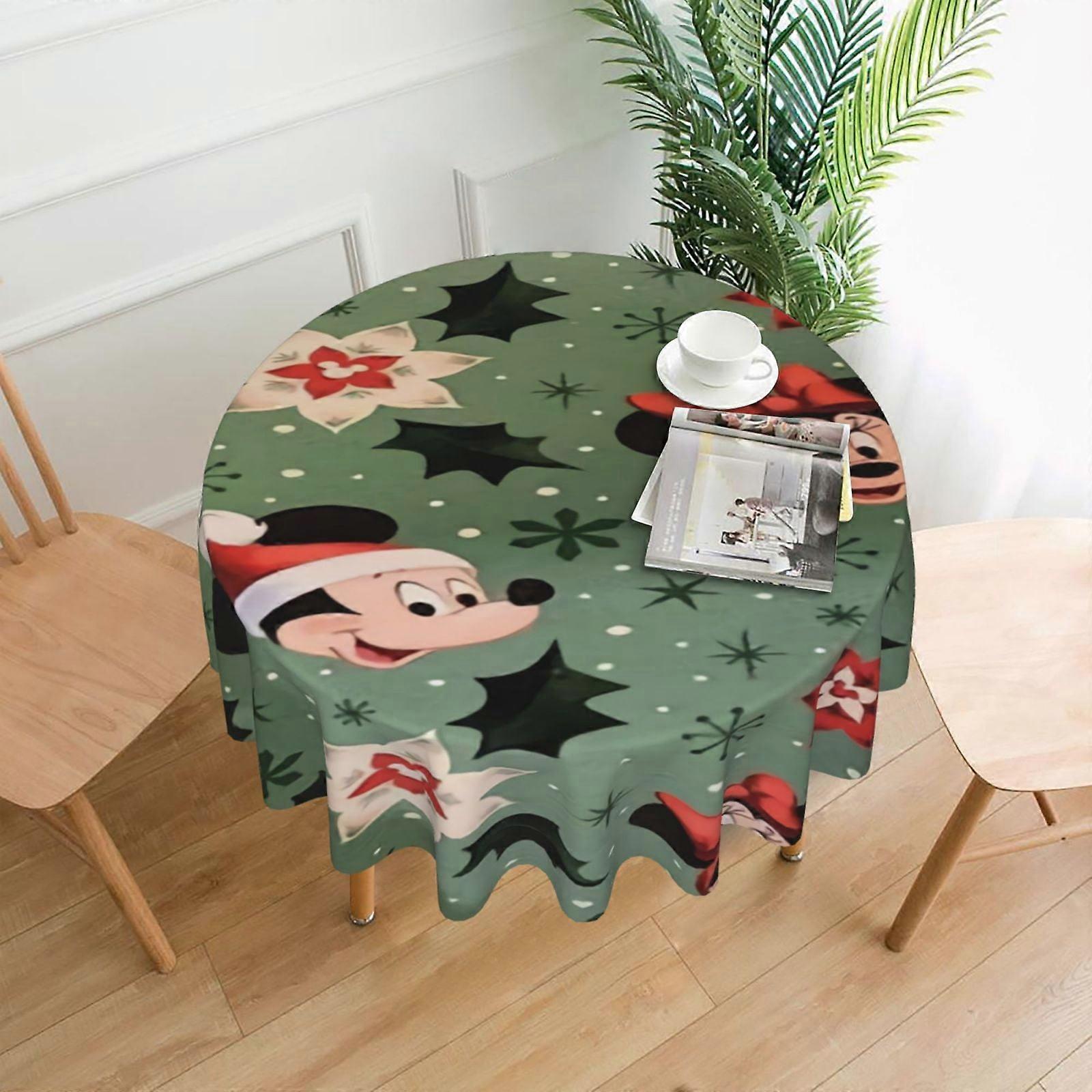 Mickey Mouse Rectangular Tablecloth, Water Resistance Antiwrinkle Spillproof Soft Fabric, 60in, compatible with dining room, parties & holiday