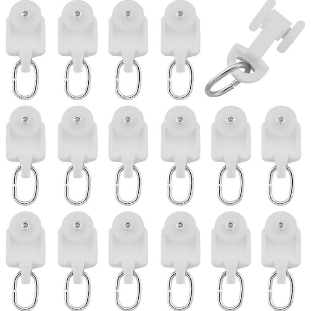 Curtain rings, double wheel plastic glides for smooth sliding on curtain rails, easy installation, durable material for long-lasting use.