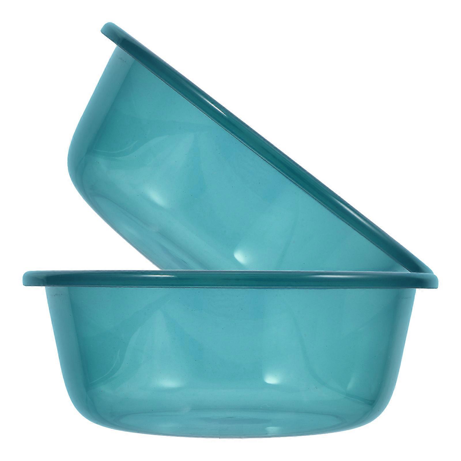 Round Plasticbasin For Daily Use With Vegetable Washing Function 26.00X20.00X10.00CM Blue 2Pack