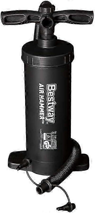 Manual air hammer inflator pump 37 cm inflator, can be moved up and down, equipped with a flexible hose, with three nozzles for different valves