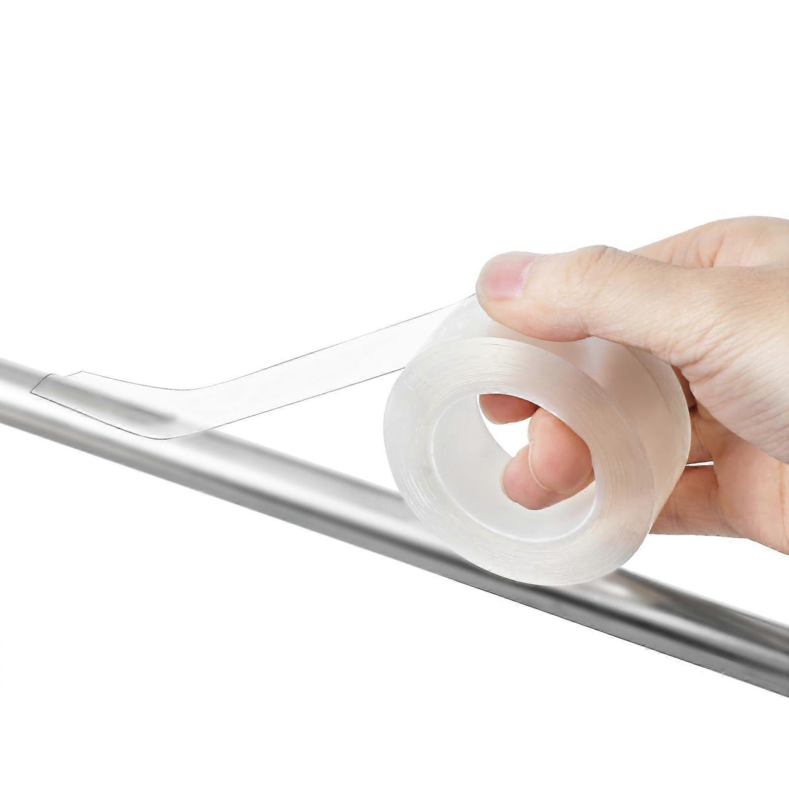 Curtain Rod Tape 1in x 16ft Smooth Glide and Noise Reduction Clear Shower Rod Cover