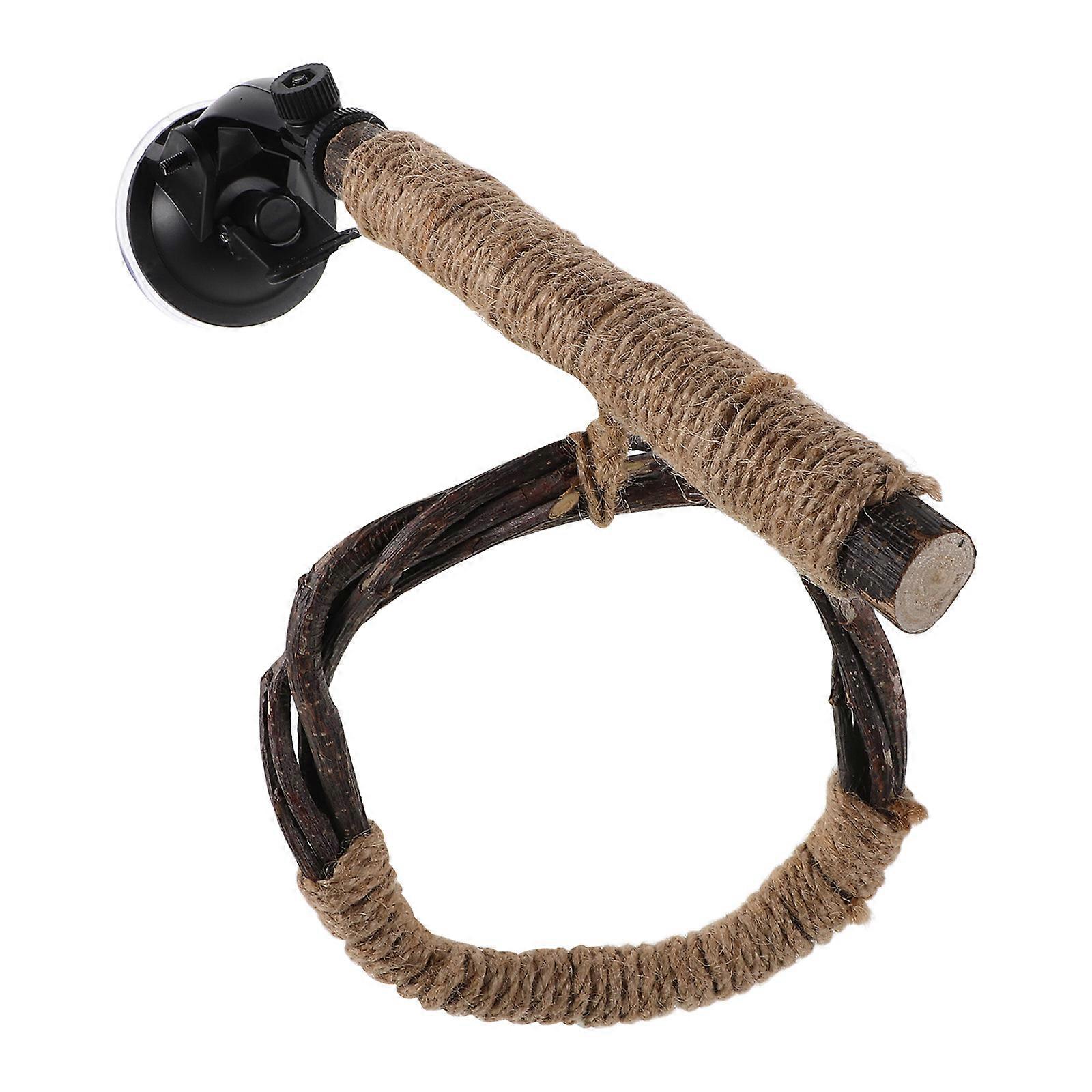 Parakeet Perch Swing Toy for Parrot with Rope Chew Ring