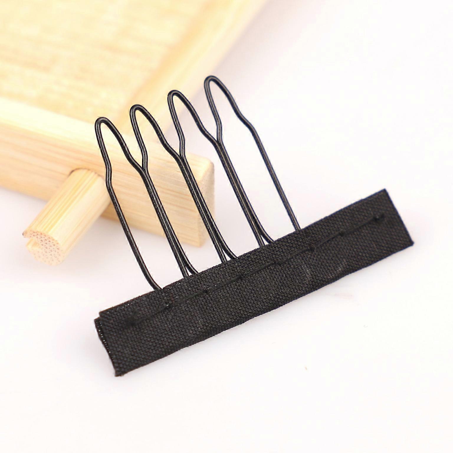 4-tooth edge-wrapping spring comb for wig inserts and wig heads.