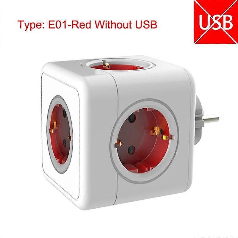 MASSFA Multi EU Power Strip Electrical Plug Cube Multiple Extension Socket with 5 AC Outlets 3680W Adapter for Home Office