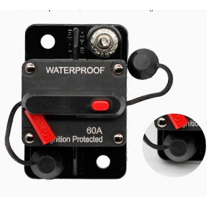 60A Power Switch Fuse Seat Audio Circuit Breaker Manual Self Recovery Car Yacht RV Protector Electronic Components