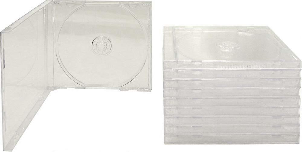 10 Standard 10mm Crystal Clear CD Jewel Cases with Transparent Trays for Durable Storage