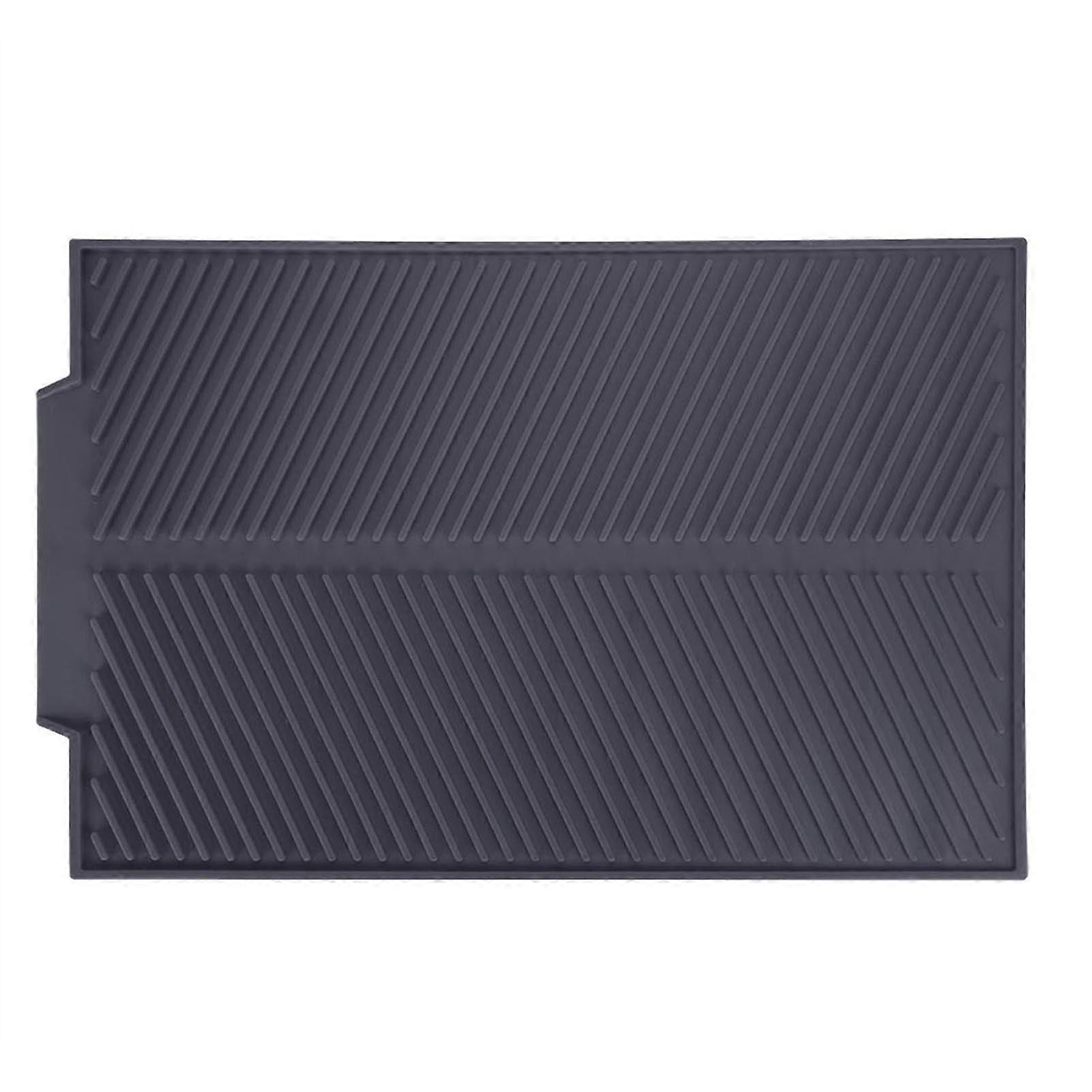 Kitchen Mat,Rectangle Silicone Drain Mat Drying Dishes Pad Heat Resistant Slip-Proof Tray(??)