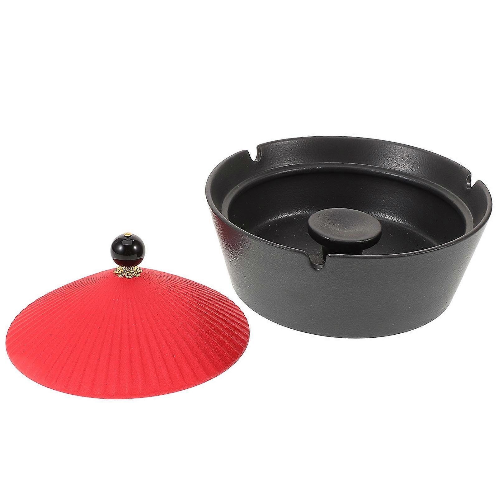 Ashtray Ceramic Ashtray with Lid for Storage Multi Color Ash Holder