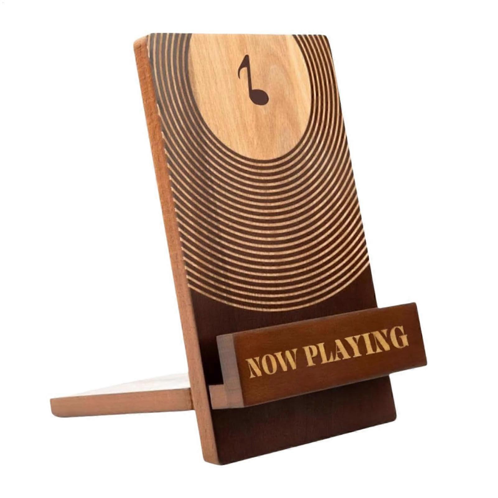 Now Playing Vinyl Record Stand Wooden Display Vinyl Holder, Desk Album Organizer, Retro Album Collection Display Shelf