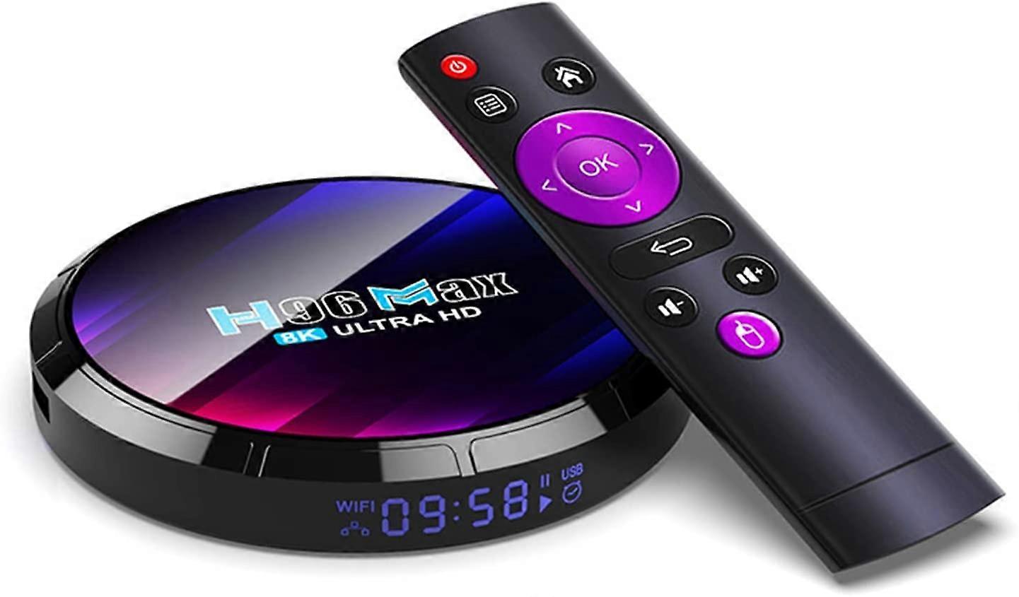 Android 13.0 TV Boxes H96 MAX RK3528 Quad Core ARM Cortex A53 4GB64GB 8K Ultra HD WiFi 6 Bluetooth 5.0 100M Ethernet