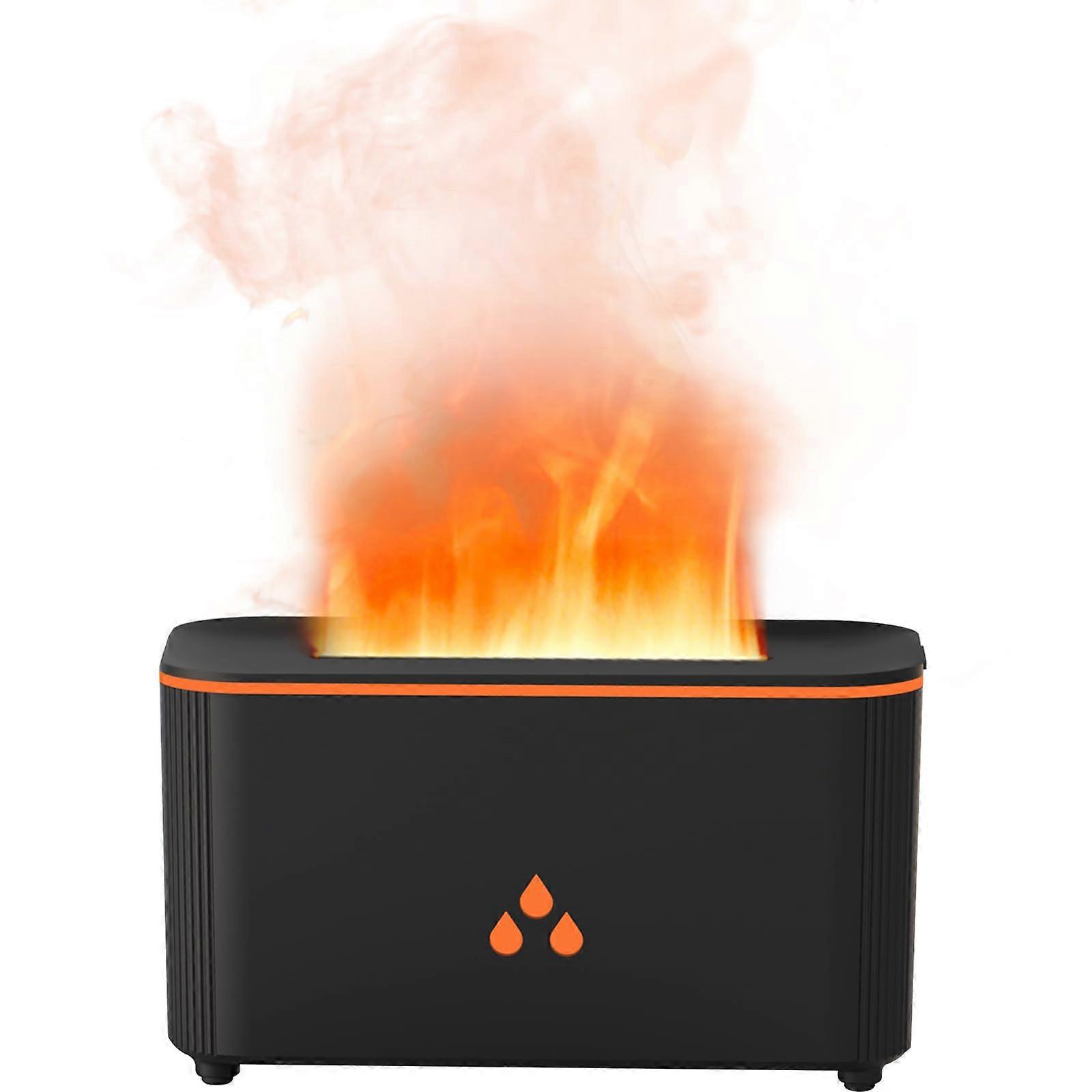 Essential Oil Diffuser Flame Effect Humidifier 160ml Ultra Quiet 7 Color LED Light Auto Shutoff for Bedroom Home Office