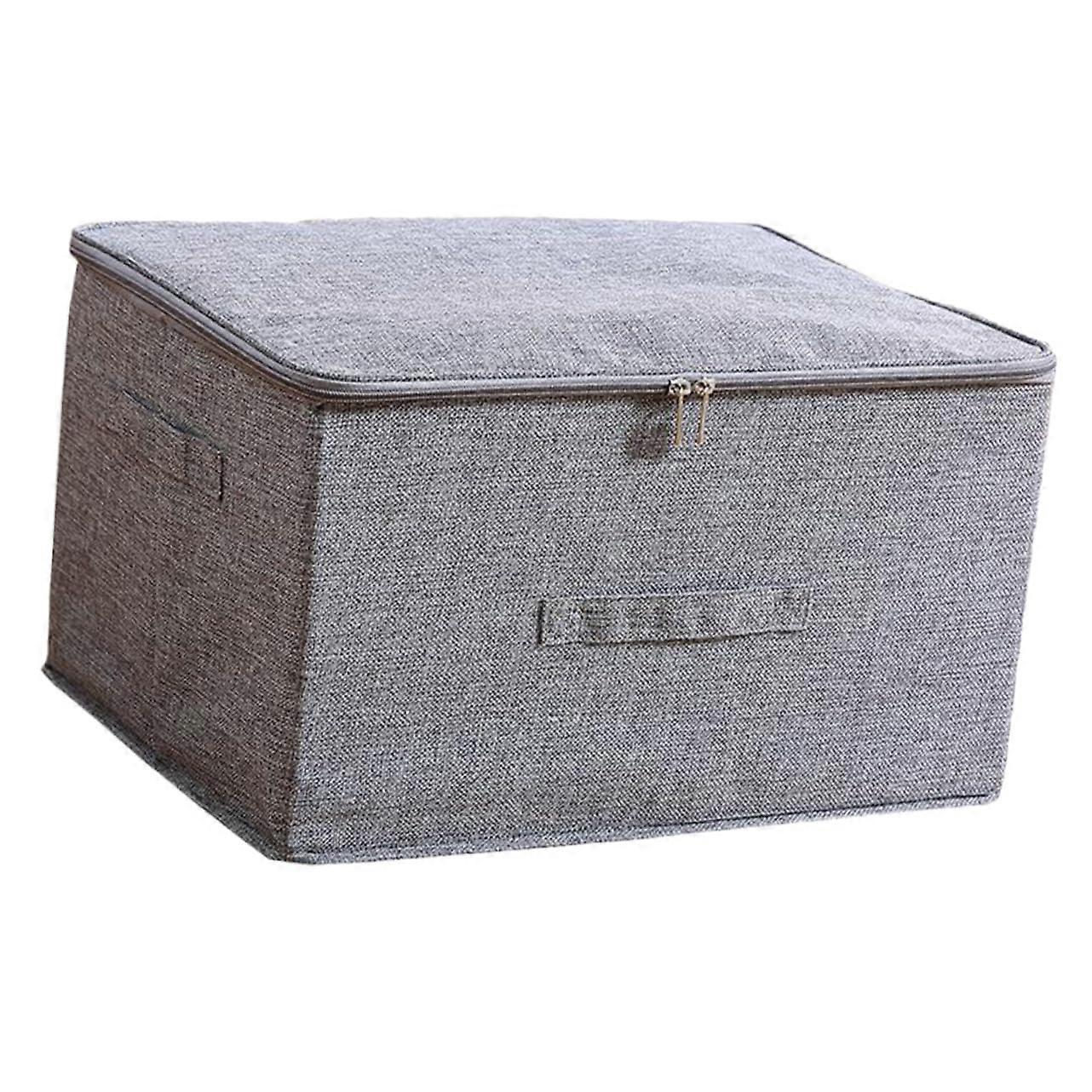Large Foldable Fabric Storage Bins for Clothes, Stackable Wardrobe Organizer, Grey