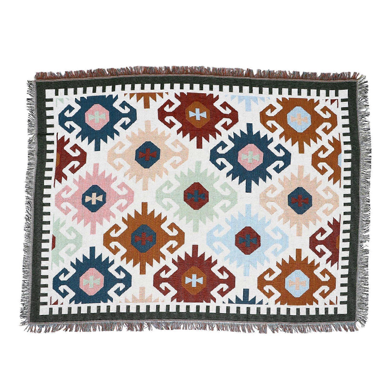 Creative Blanket Cotton Blanket for Sofa Decoration 2Pcs Vintage