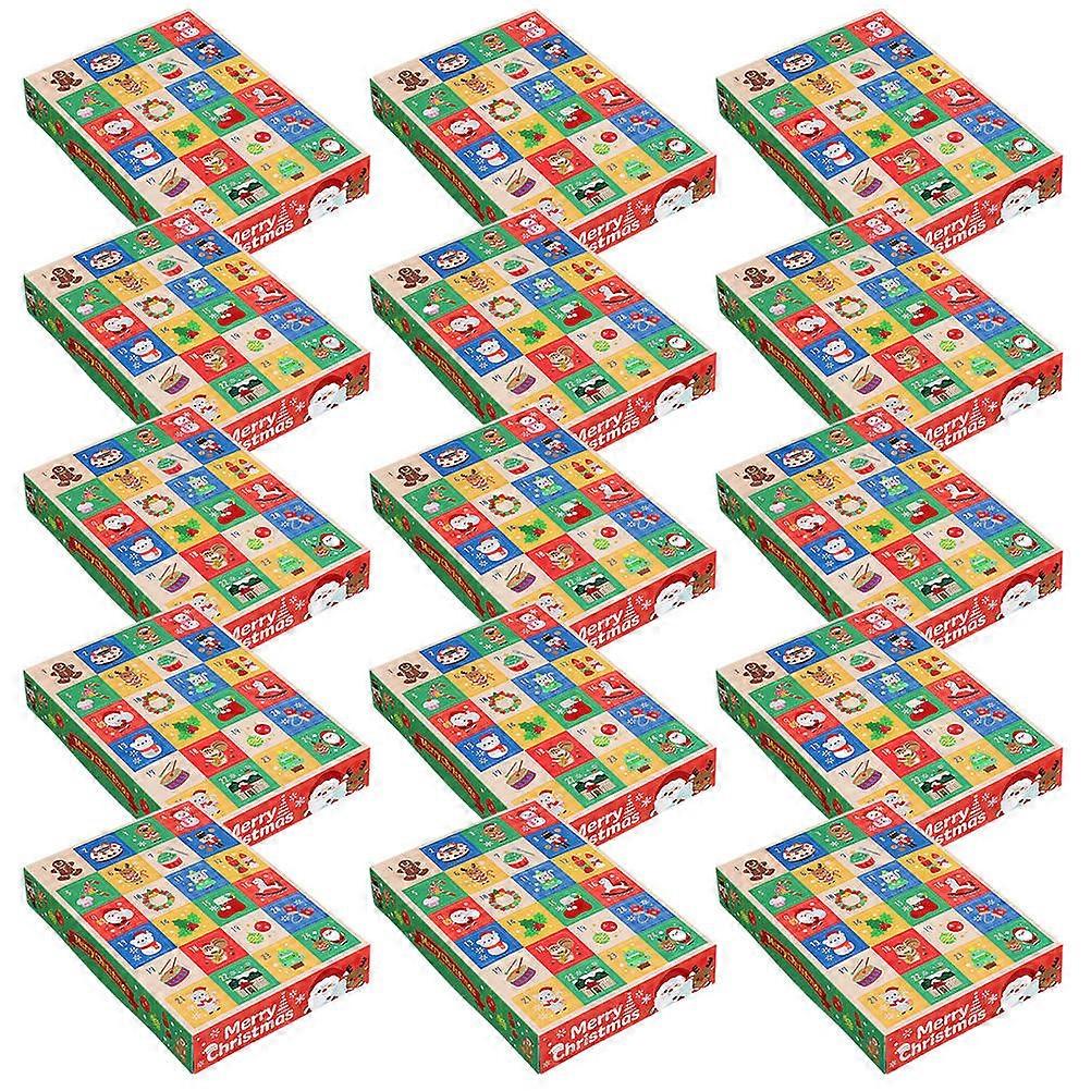 Empty Boxes Christmas Advent Calendar Box for Home Holiday Paper Material Countdown 15Pcs