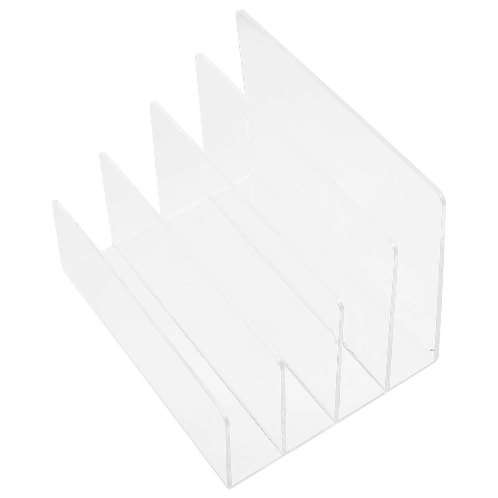 Bookend Desktop Transparent Book End for Storage with One Piece