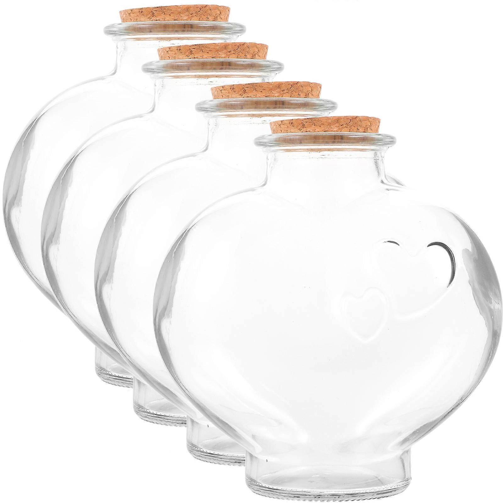 Glass Spell Jars for Storage Use 4Pcs Transparent Top Bottles