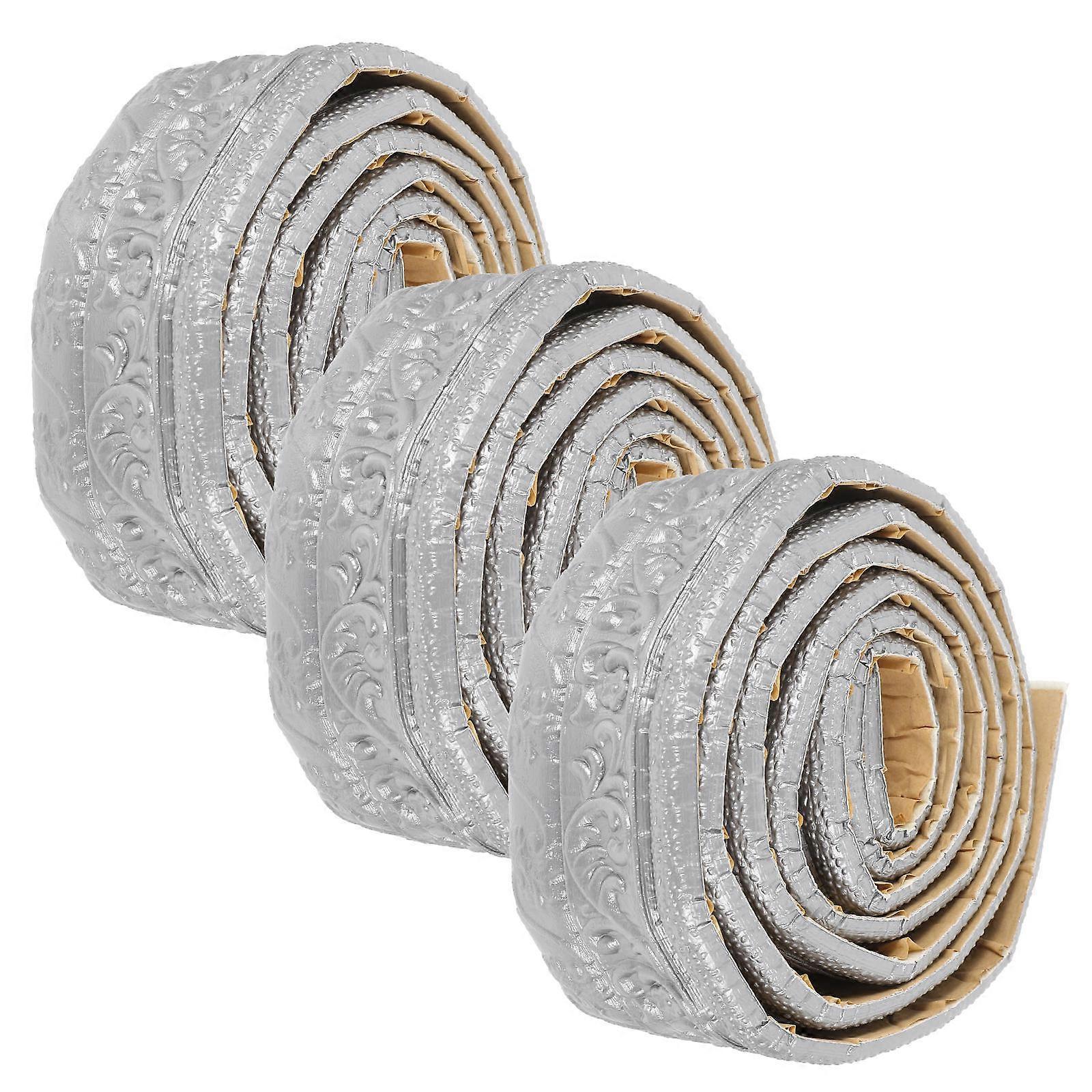 Decorative Border Wall Trim Edging Strip For Wall Decor In With 3D Embossed Pattern 3Pcs