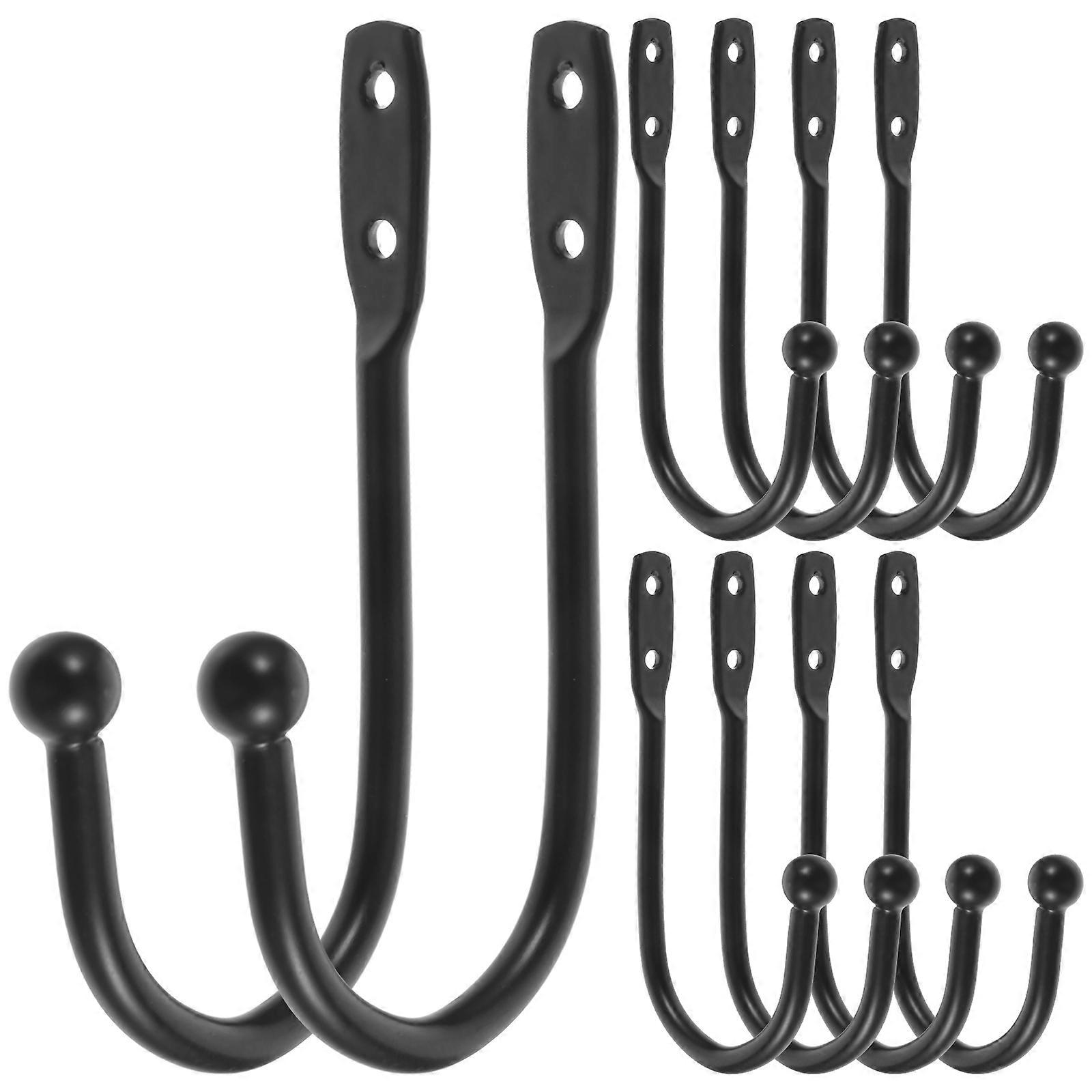 Wall Mounted Metal Coat Hooks Space Saving Anti Rust Home Decoration 10Pcs