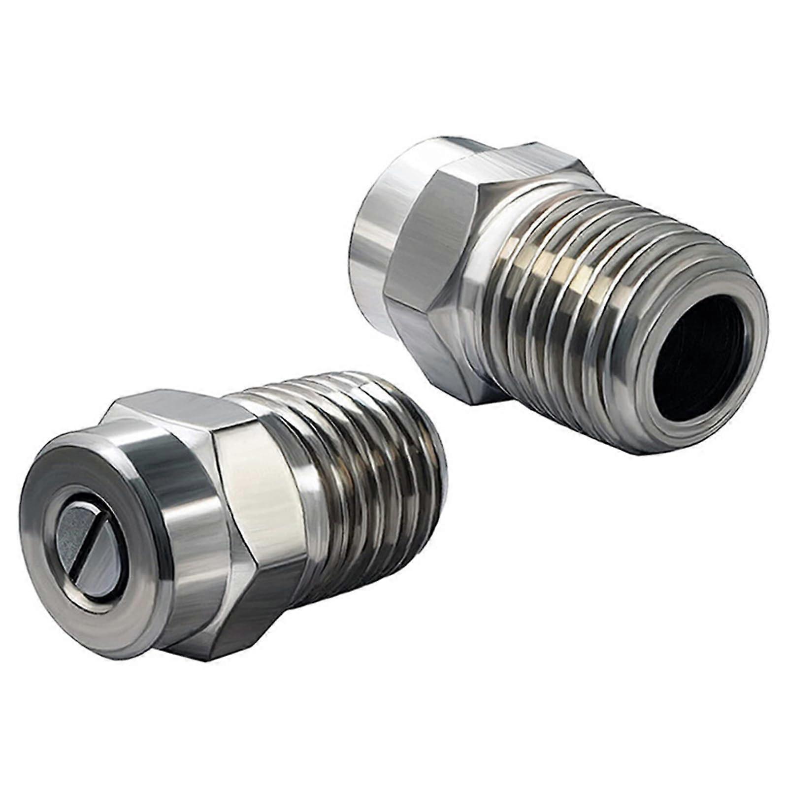 2Pcs 304 Stainless Steel Pressure Washer Nozzle with Rotating Spray Pattern and Quick Connect