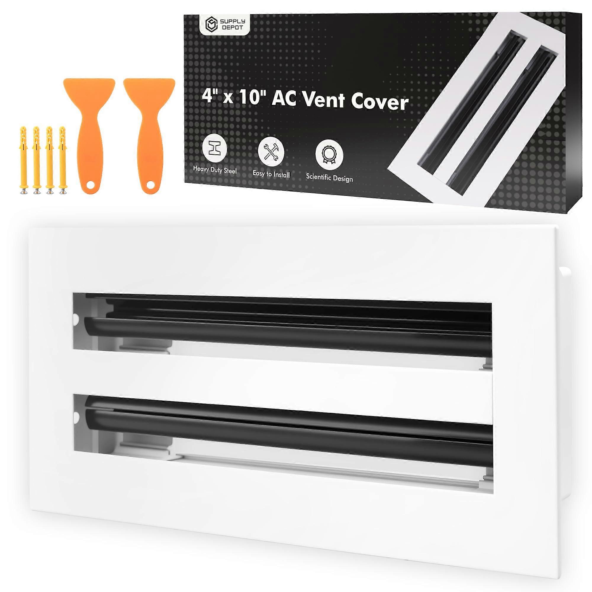 10x4 Aluminum AC Vent Cover with Adjustable Airflow, Modern Linear Slot Diffuser for Ceiling Wall Floor