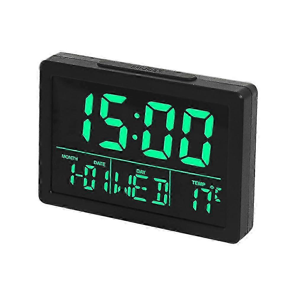 26-27 Green electronic alarm clock with many functions 