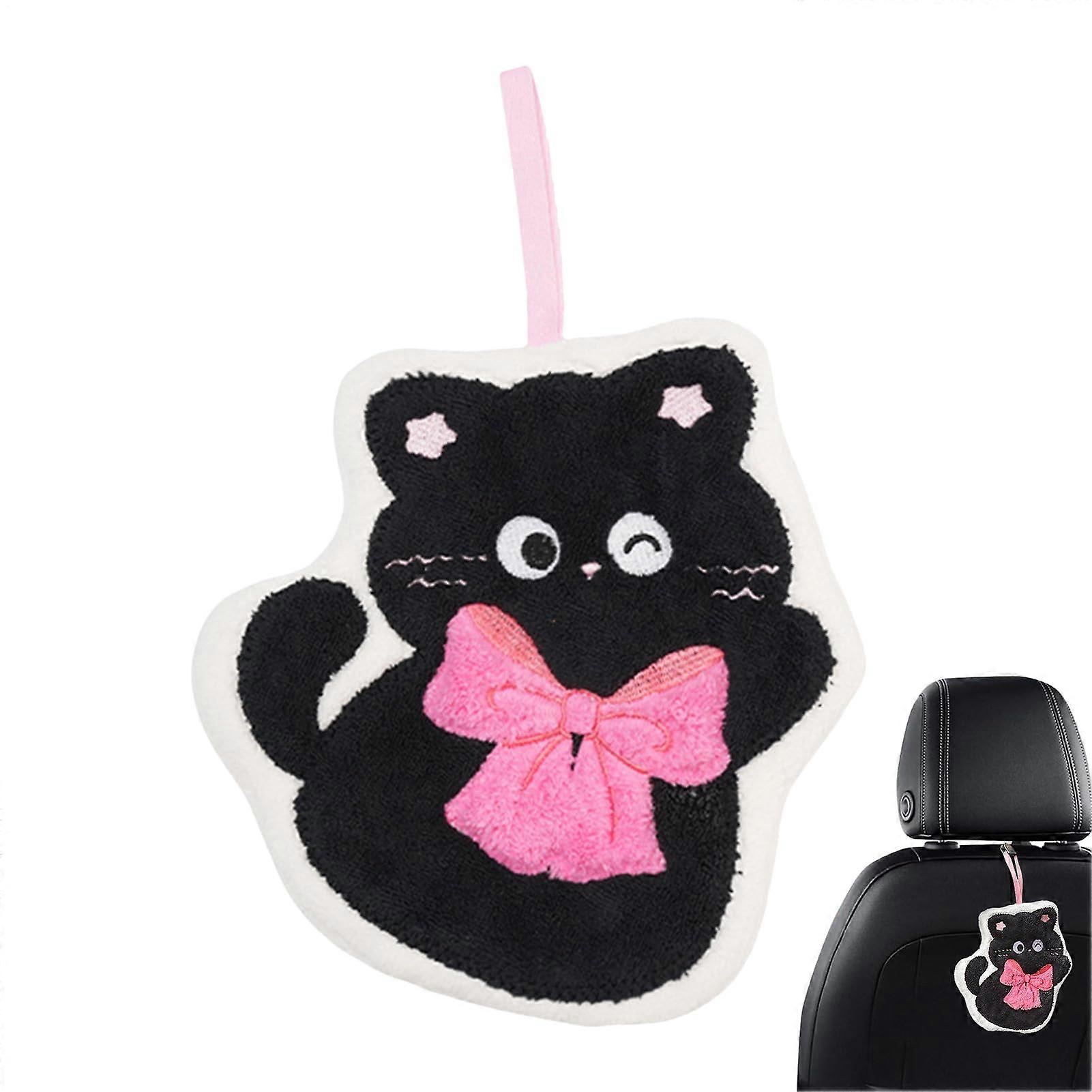 Kitchen Hand Towels Quick Dry Fleece Hanging Absorbent Soft Microfiber Cat Pattern for Bathroom Kitchen