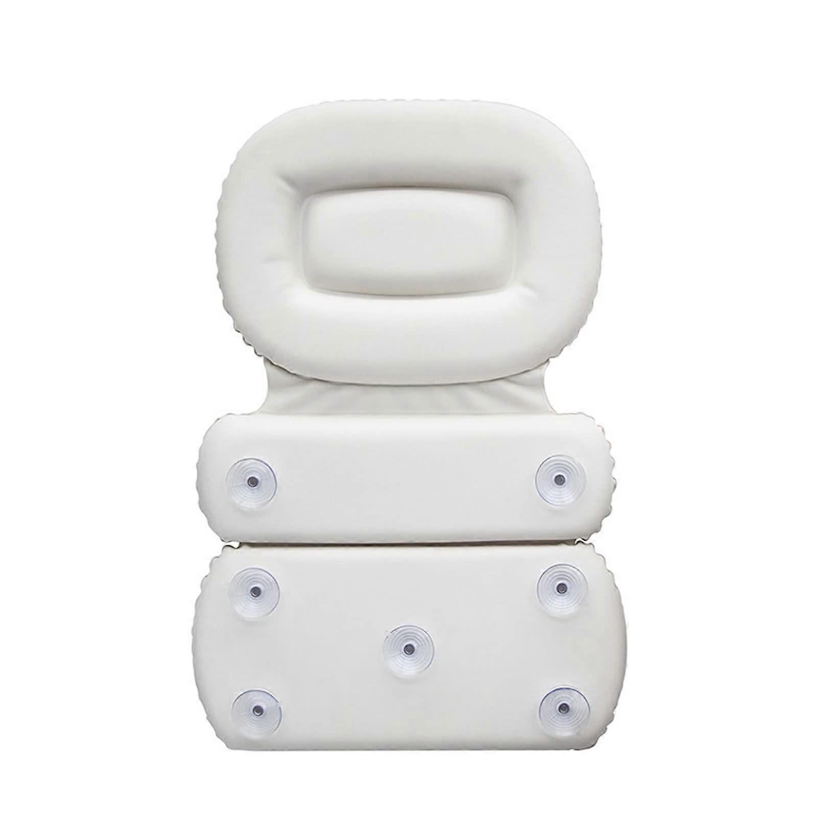 Ergonomic Bath Pillow with Suction Cups for Neck and Back Support, Foldable PU Sponge Headrest
