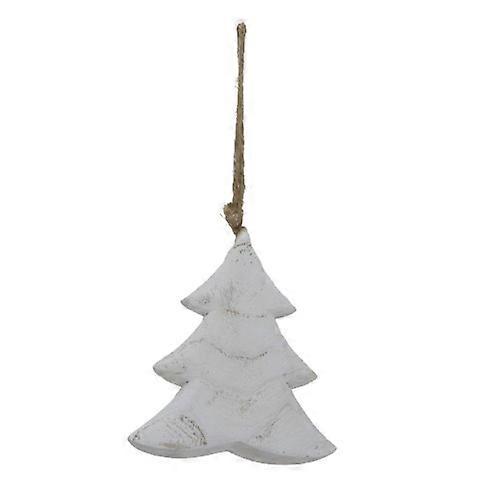 Hill Interiors White Washed Christmas Tree Hanging Decoration