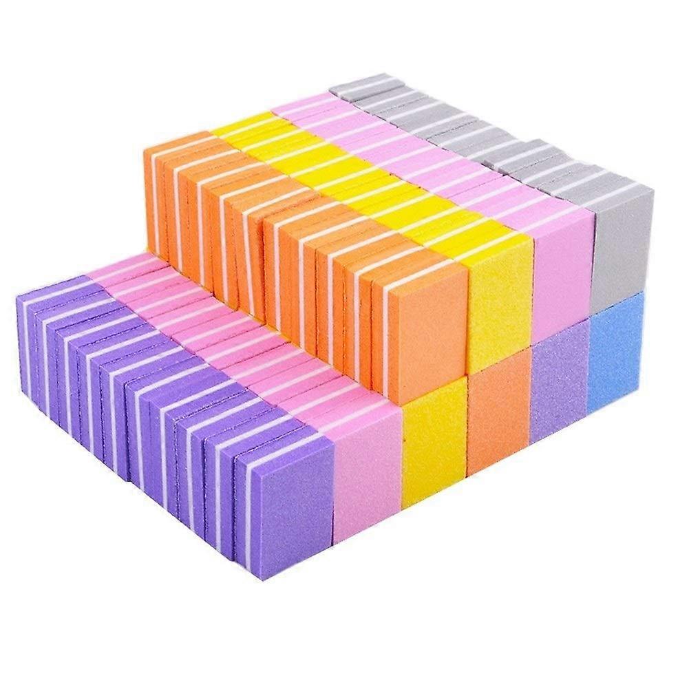 20pcs Mini DoubleSided Nail File and Colorful Sponge Buffer, 100/180 Grit Sanding Blocks