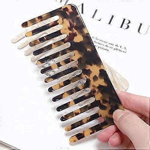 Wide Tooth Comb for Thick Hair with Gentle Detangling and Stylish Leopard Pattern