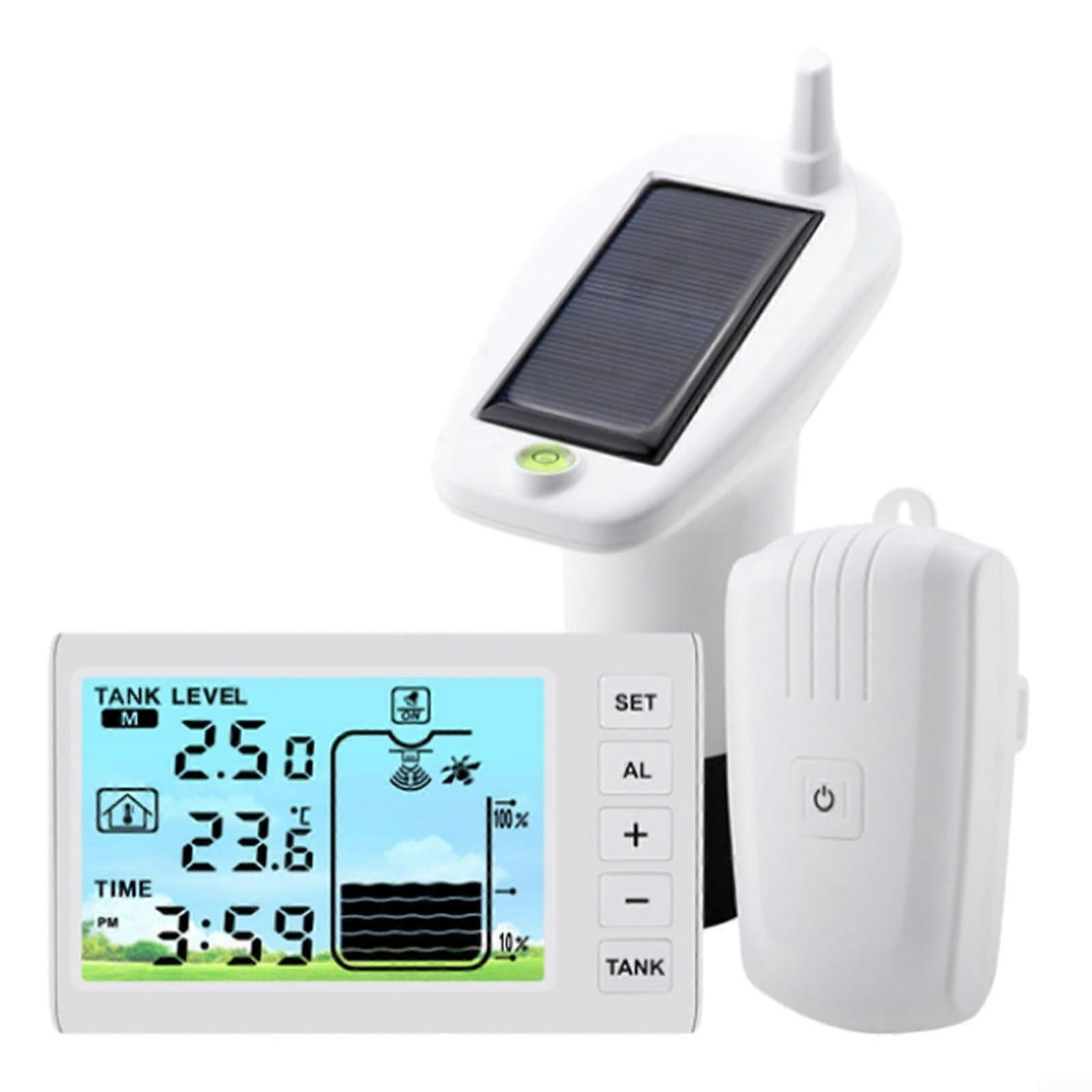 Solar Powered Water Level Sensor with LCD Display and Indoor Temperature Alarm