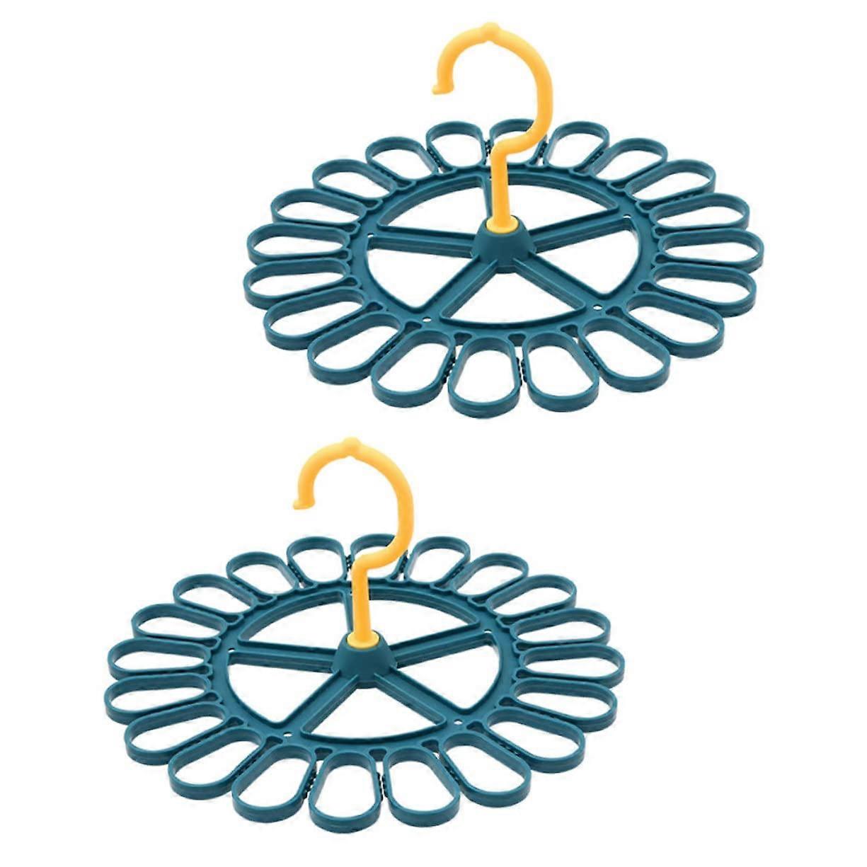 2pcs Rotating Socks Drying Rack with NonSlip Clips, SpaceSaving Laundry Hanger for Balcony