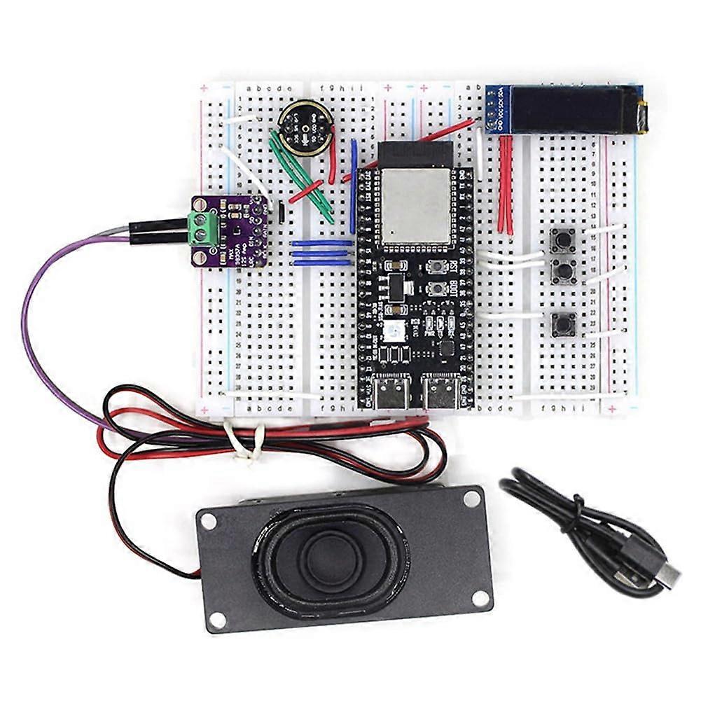 ESP32S3 Development Board with WiFi Bluetooth 5, AI Acceleration, 0.91 Inch Display, Breadboard Kit
