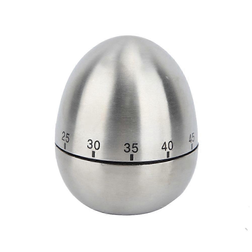 Stainless Steel Rotating Egg Shaped Mechanical Kitchen Timer