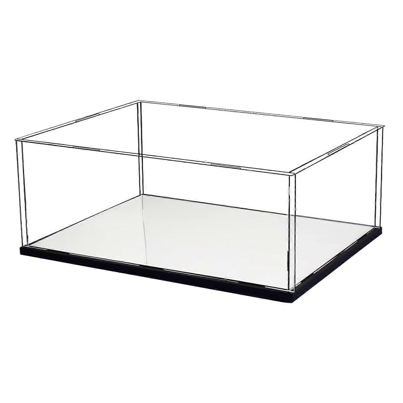 Acrylic Display Case with Mirror Base for Car Model and Figurines, Dustproof Stackable Showcase 30x30x10cm