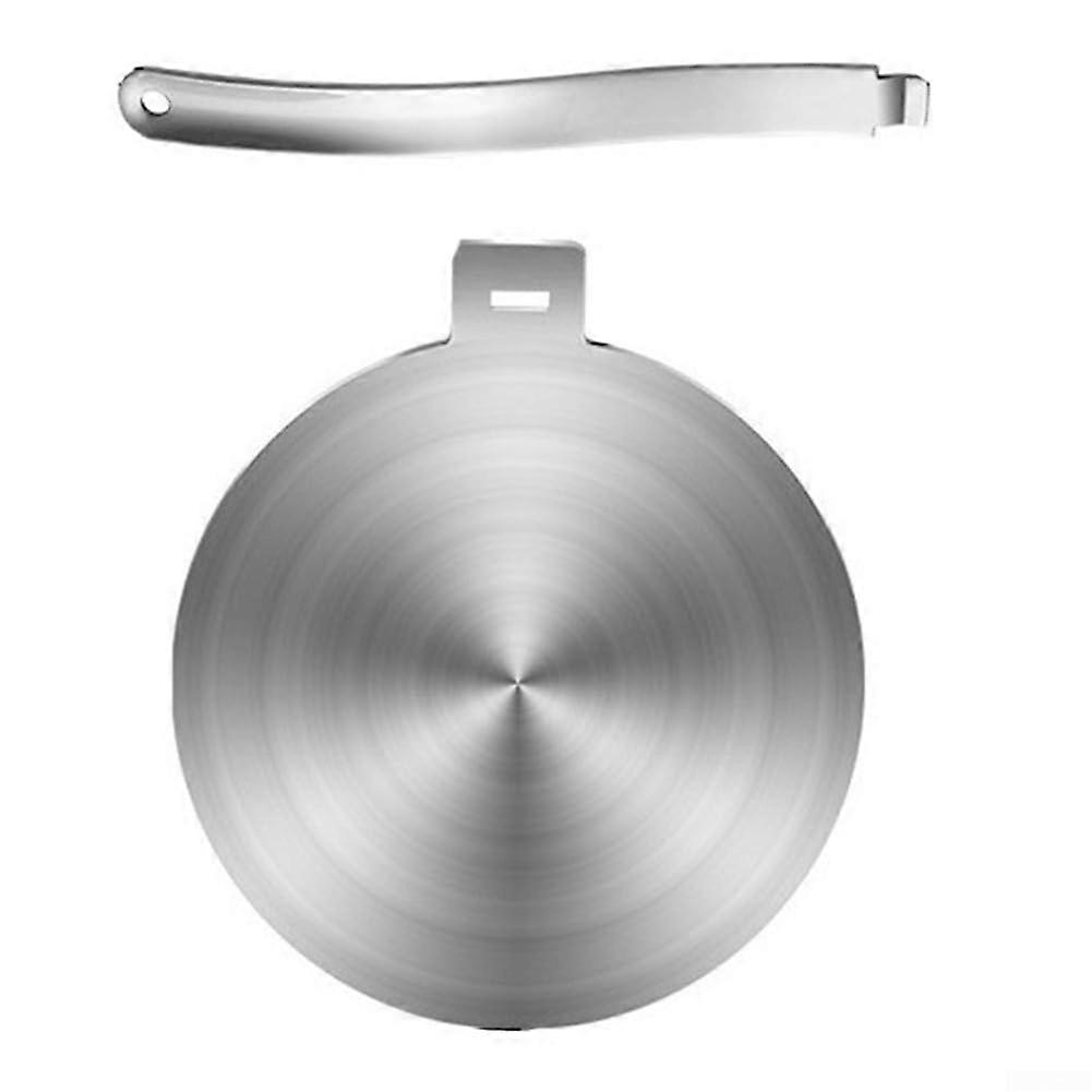 Induction Hob Adapter Plate 20cm Stainless Steel Heat Diffuser with Removable Handle for Even Cooking
