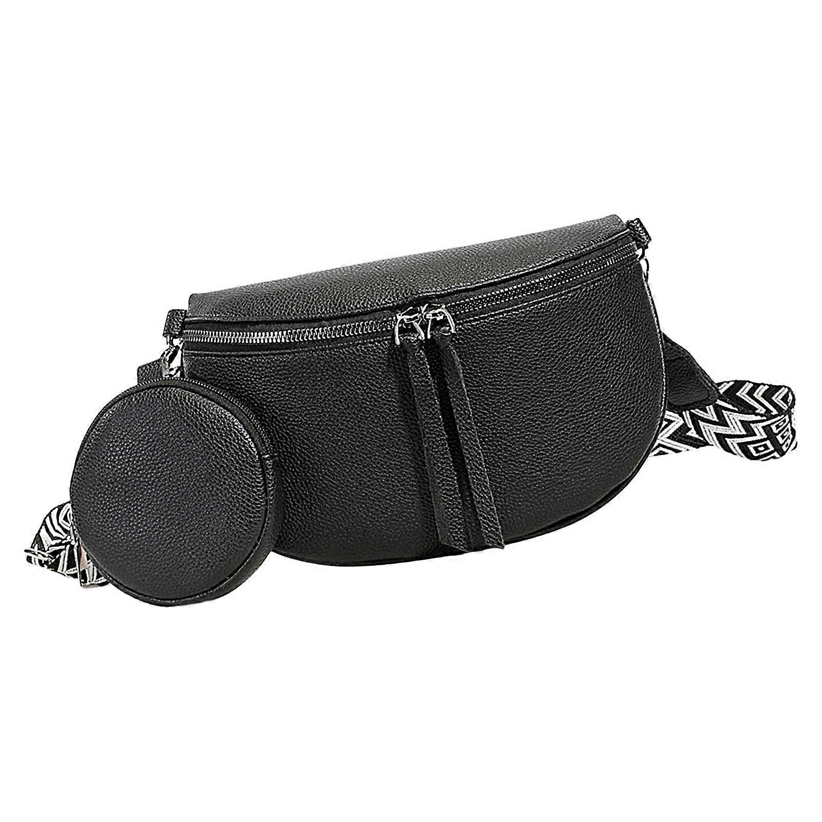 Weatherproof Women's Travel Sling Bag with Multiple Compartments and Adjustable Strap, Black