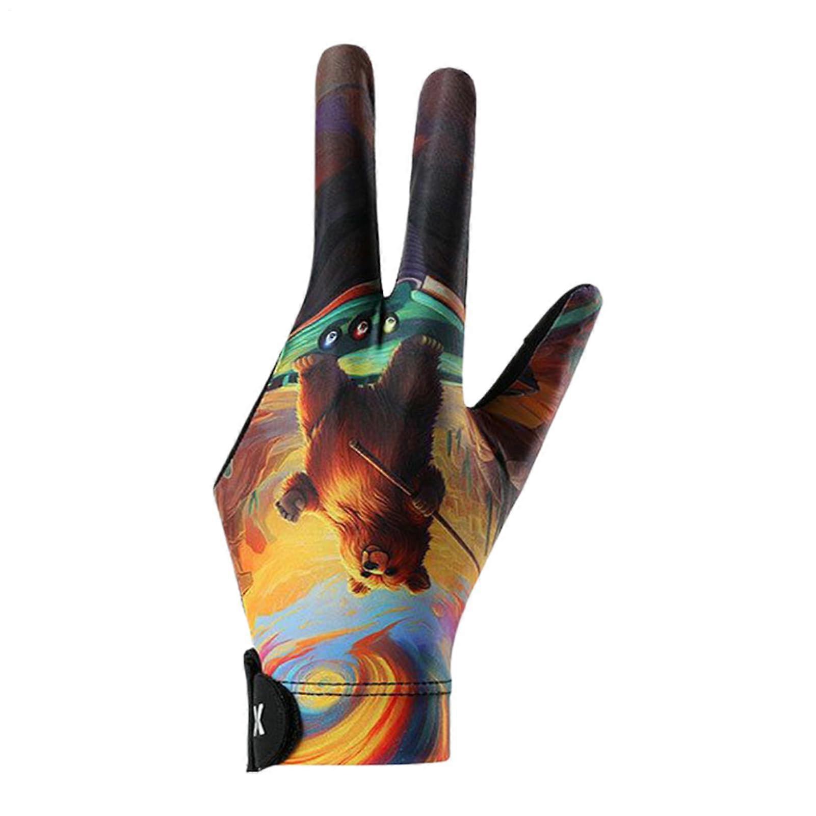 Billiard Gloves 3 Finger Left Hand with Textured AntiSlip Grip and Adjustable Secure Strap