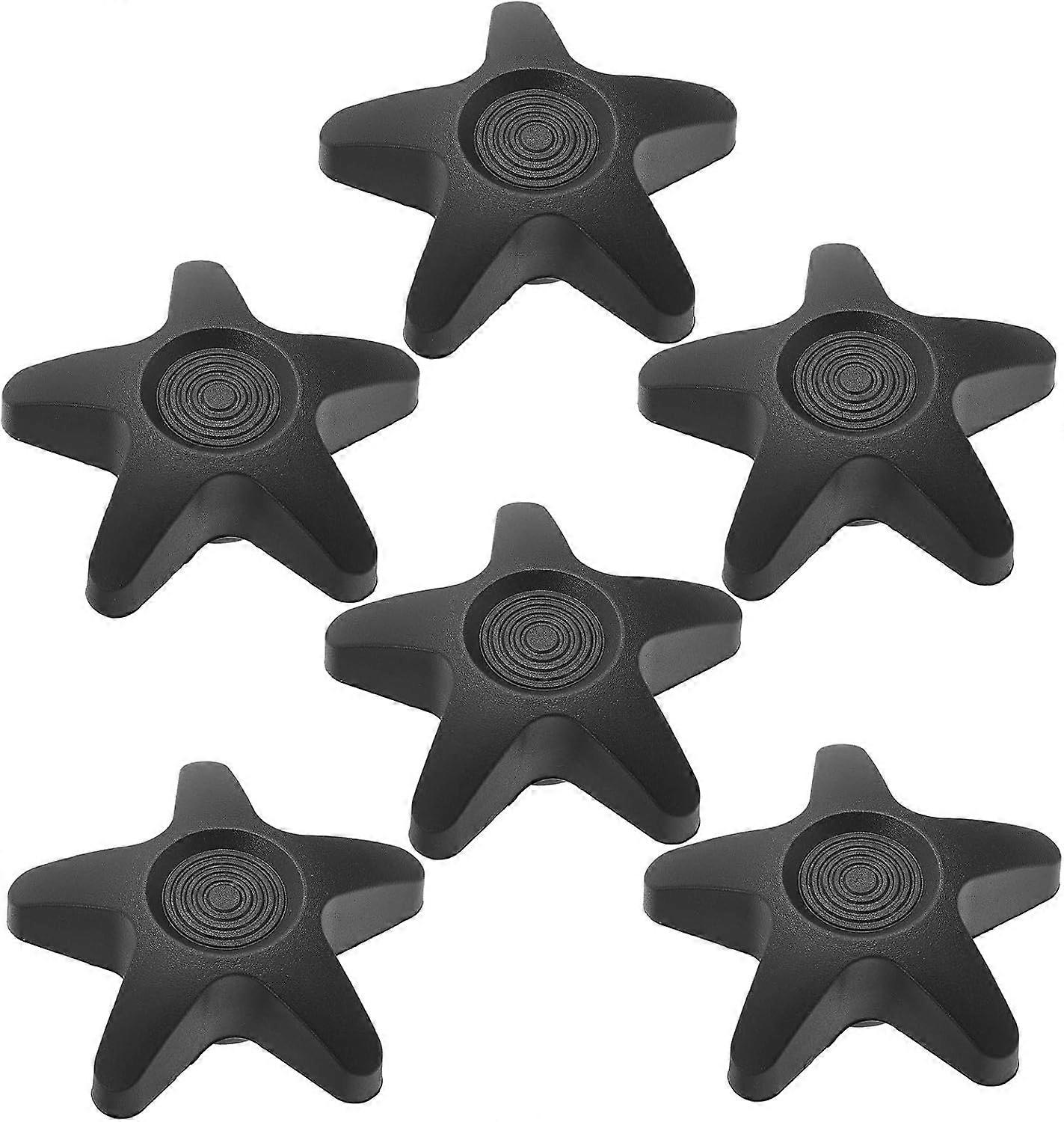 Generic 6pcs M6 Star Knobs for Wheelchair Adjustment Replacement Grip Control Knobs for Walker and Wheelchair Parts Sturdy